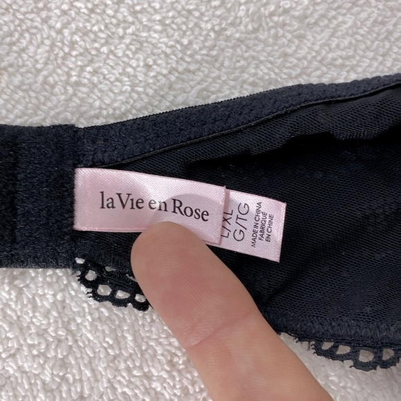 La Vie En Rose Black Lace Garter Belt Lingerie L/XL - Picture 6 of 12